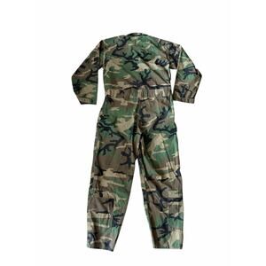 Flight Suit Camouflage Camo Green Jumpsuit Vintage Military Medium